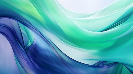 Fototapeta premium Translucent waves of ultraviolet and jade green shimmering with otherworldly beauty, like liquid light captured in motion.
