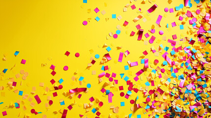 A celebratory confetti backdrop with ample room for your message