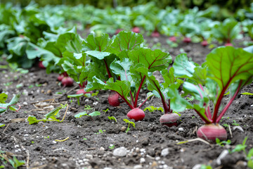 Close-up of growing beets