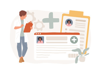 Healthcare smart card isolated concept vector illustration.