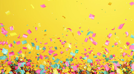 A colorful confetti scene with an empty space for your personalized message