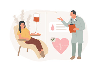 Blood donation isolated concept vector illustration.
