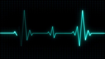 Heart rate monitor electrocardiogram EKG or ECG looping background .