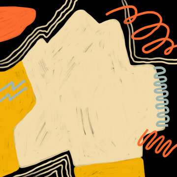 Modern abstract art with dynamic shapes and lines