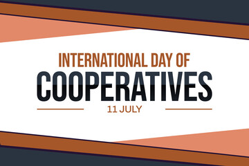 International cooperatives day wallpaper , current greeting with a white background, concept of unity, typography in blue and orange tones