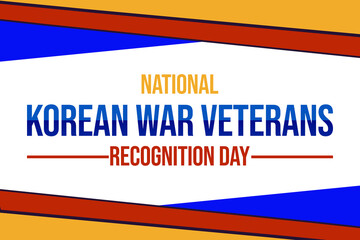 National Korean War Veterans Recognition Day July 27 with traditional border design on the white Background