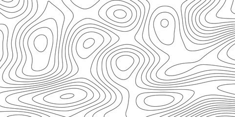 Black and white abstract topographic contours map background, topographic map and landscape terrain texture grid outline cartography landscape white wave paper curved reliefs abstract background.