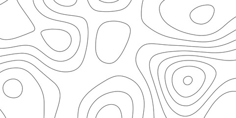 Black and white abstract topographic contours map background, topographic map and landscape terrain texture grid outline cartography landscape white wave paper curved reliefs abstract background.