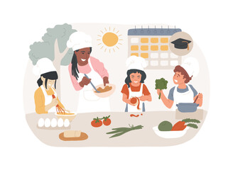 Cooking camp isolated concept vector illustration.