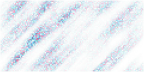 White background with colorful dotted halftone pattern