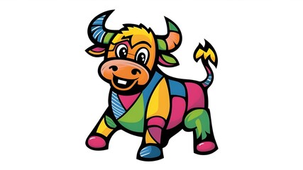 Naklejka premium Abstract Bull Artwork for T-Shirt Print