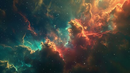 Obraz premium Vibrant Nebula with Stars: Cosmic Fantasy