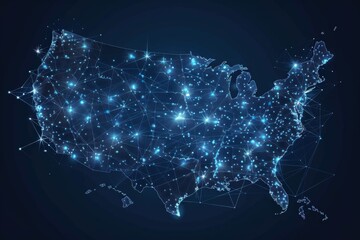 Digital map of america network connectivity created with generative ai