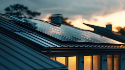 A house with a solar panel on the roof