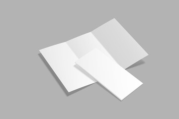blank white trifold brochure mockup