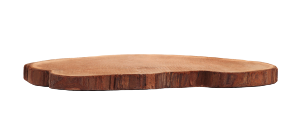 PNG Wood stump platform podium on transparent background. Minimal empty display product presentation scene.
