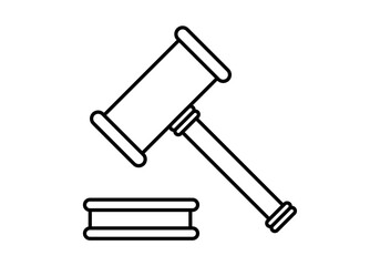 Icono negro de martillo de un juez.