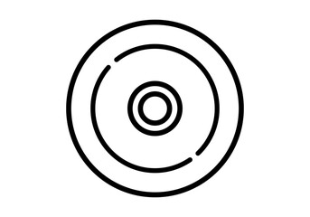Icono negro de disco de CD.