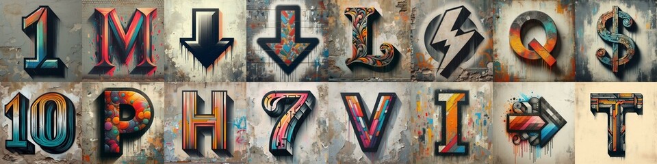 Obraz premium Graffiti style Lettering Typeface. AI generated illustration