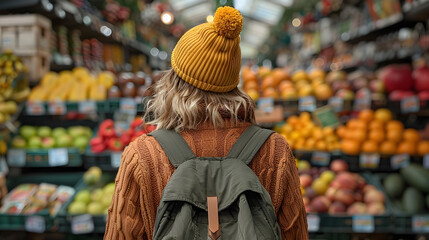 woman in supermarket