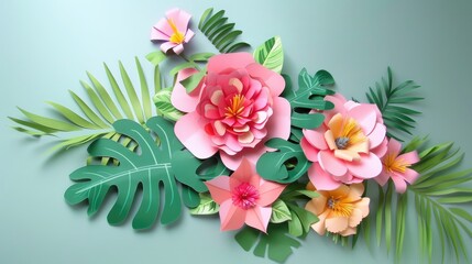 Crafting with paper to make floral decorations blooms and foliage