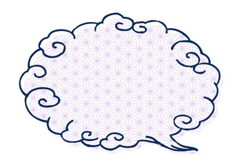 浮世絵タッチのアナログタッチ紋様塗りの吹き出し