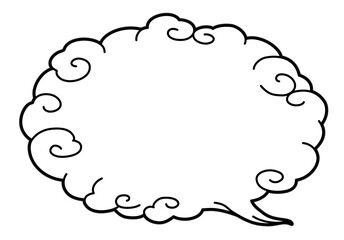 浮世絵タッチのシンプルなラインの吹き出し