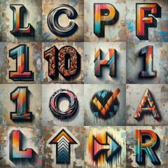 Graffiti style Lettering Typeface. AI generated illustration