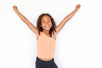 An Adorable black american little girl with beautiful hairstyle
