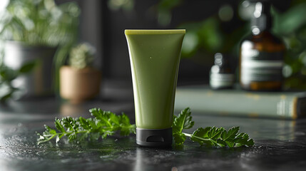 Aesop Skincare Product: A Close-up of a Green Tube with Minimalist Design