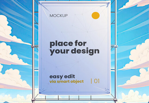 Anime Comic Style Digital Illustrated Detailed Poster Frame Billboard Mockup 04 Generative Ai