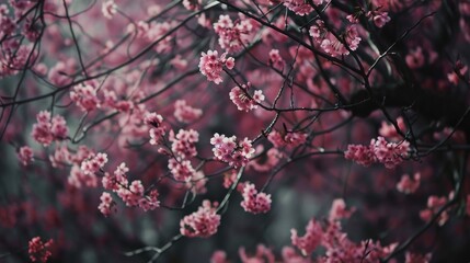 Cherry trees in bloom during spring