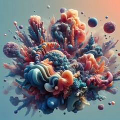 Obraz premium beautiful coral reef surrealism artwork,Generative AI