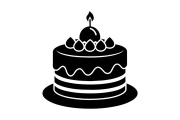 chocolate cake vector silhouette  illustration