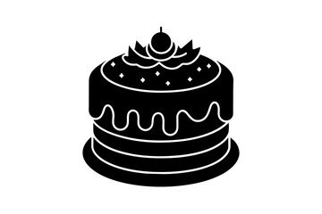 chocolate cake vector silhouette  illustration