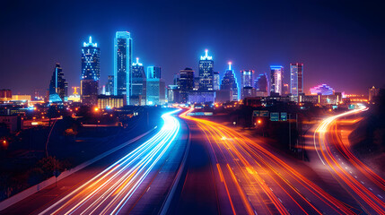 Road Trip Vibe: Driving Along a Highway Through Frisco, Texas