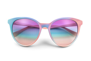 Pink and purple sunglasses isolated on white or transparent background.