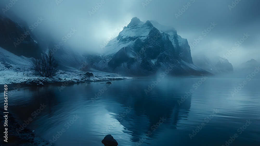 Poster lake in the mountains