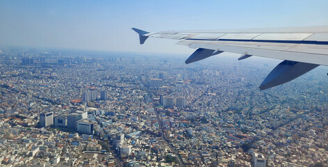 scenic aerial view over ho chi minh city