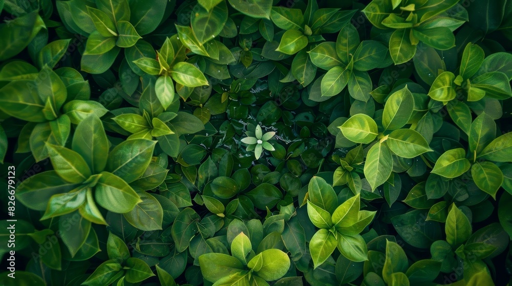 Sticker Flourishing Foliage in Harmonious Hues of Green:A Captivating Closeup Capturing the Verdant Beauty and Serenity of a Thriving Natural Landscape