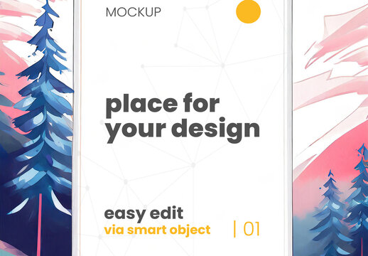 Artistic Frame Poster Mockup inside simple Japan Paint Illustrated 01 Generative Ai