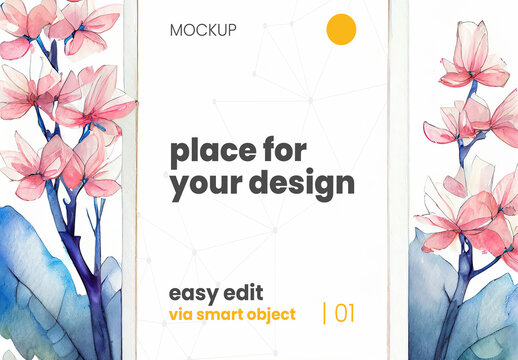 Artistic Frame Poster Mockup inside simple Japan Paint Illustrated 02 Generative Ai