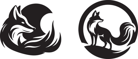  fox  silhouette white background 