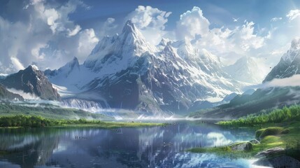 Fototapeta premium Pictures of mountain landscapes and the natural world