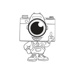 Fototapeta premium mascot of camera, photography logo vector