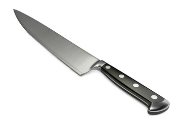 Gleaming Stainless Steel Chef's Knife on transparent background.PNG