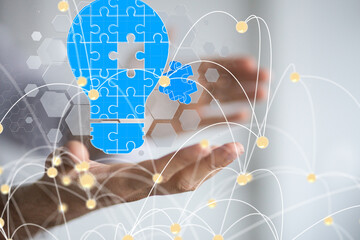 Neural network 3D illustration. Big data and cybersecurity