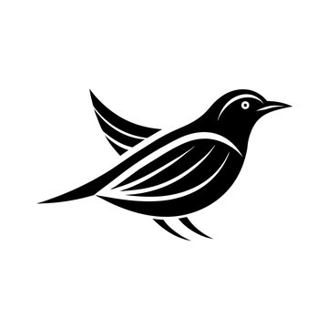 recommend clip art: minimalist starling bird vector silhouette illustration