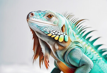 Obraz premium colorful iguana, isolated white background 