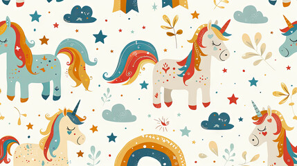 pattern with cute unicorns